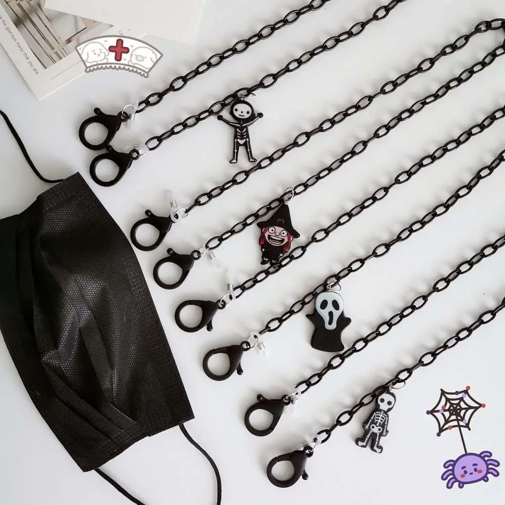 

Halloween Masks Chain Creative Cartoon Acrylic Mask Rope Holder Non-slip Eyeglass Anti Lost Earphone Hanging Chain Accessories
