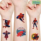 Оригинальная тату-наклейка Marvel Человек-паук, не повторяющаяся в случайном порядке, экшн-Фигурка Человека-паука Disney, мультяшный подарок для девочек на день рождения