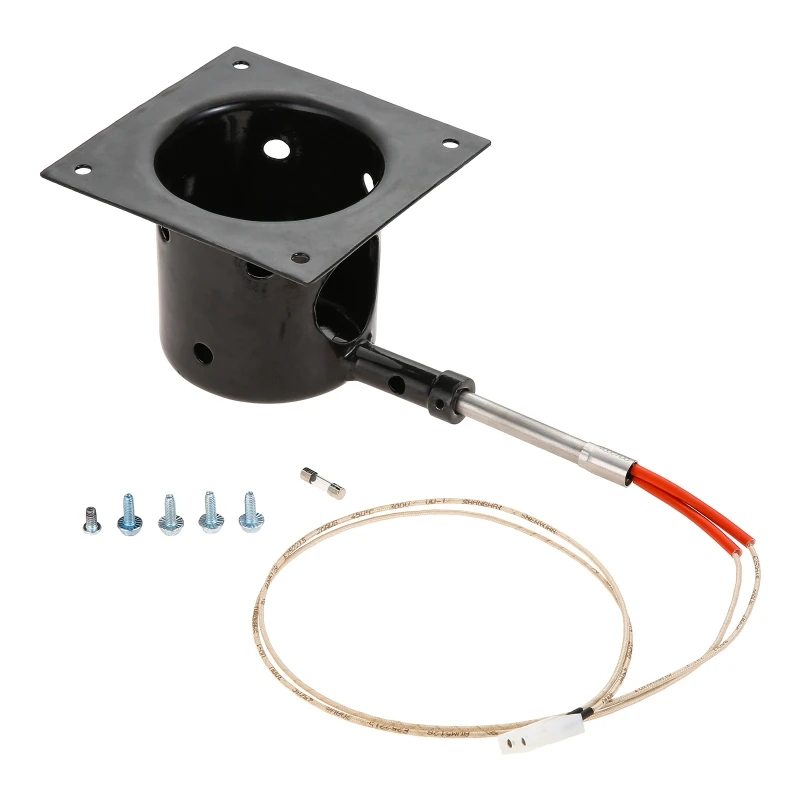 

Heavy Duty Steel Porcelain-Enameled Fire Burn Pot and Hot Rod Ignitor Kit fit for Traeger and Pit Boss Pellet Grill +Screws Fuse