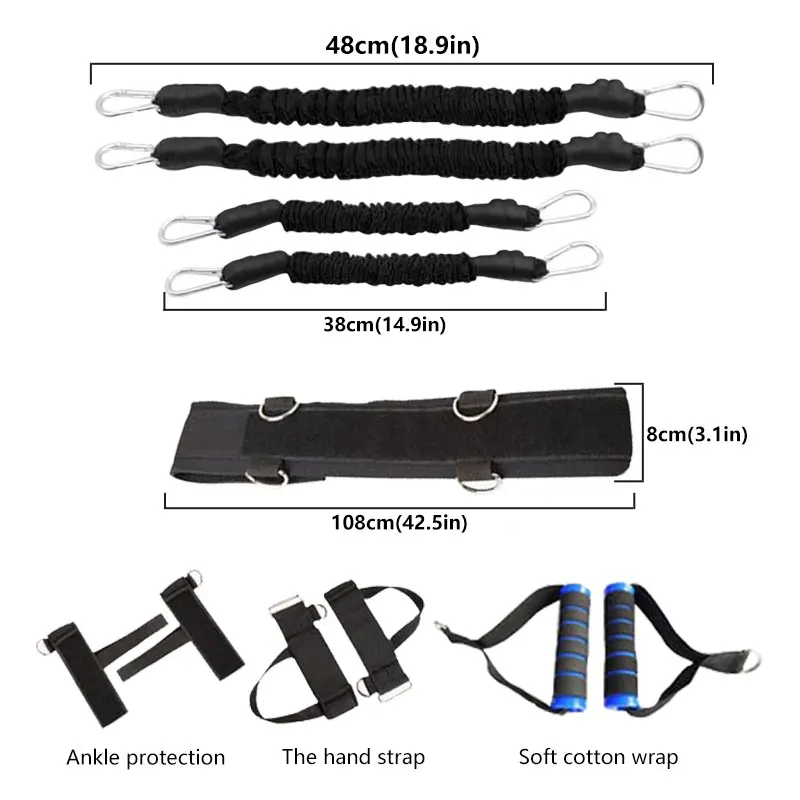 11 шт. 140LBS Эспандеры растяжения ремень Набор для руками ноги прочность Фитнес