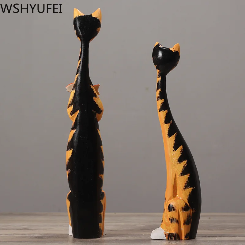 

2 pcs/set Modern Couple cat Figurine decoration Creative kitten Sculpture Resin Crafts Home living room Ornament Wedding gifts