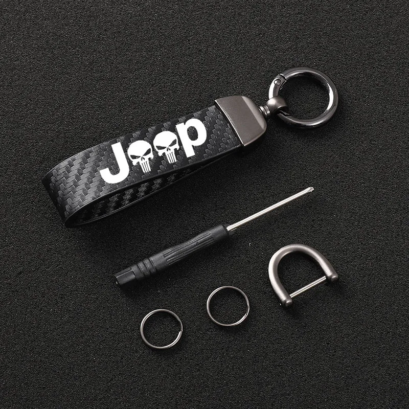 

Car Accessories Leather Key Chain Horseshoe Buckle Jewelry For Jeep Grand Cherokee Renegade Wrangler Lanyard for Keys