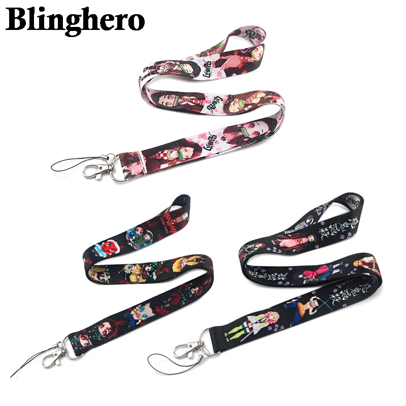CA1054 демон Slayer Lanyards аниме шейный ремешок для мобильного телефона ID держатель карт