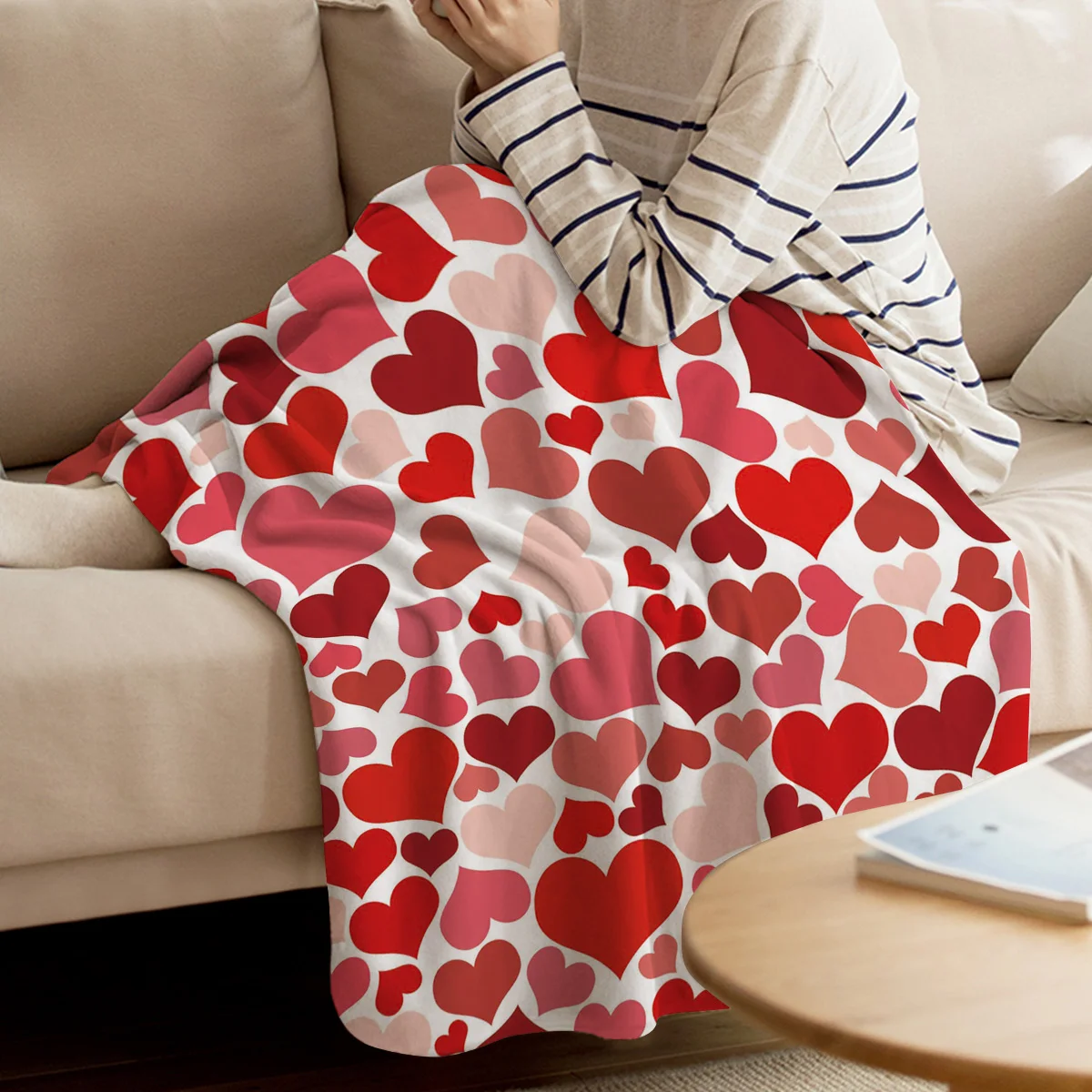 Покрывало на кровать в виде красного сердца День святого Валентина s-одеяло