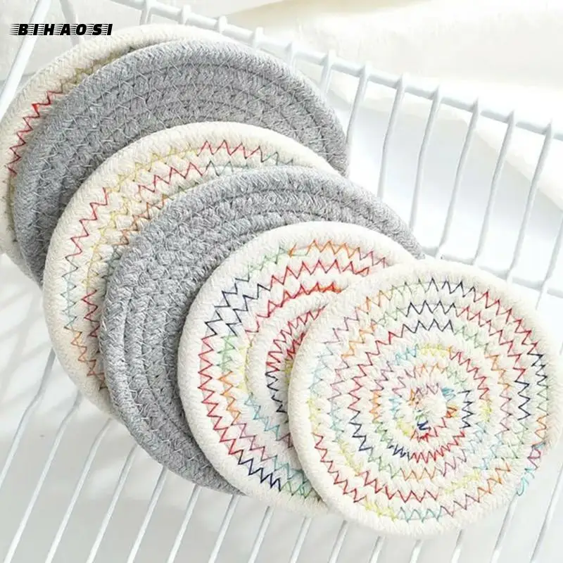 Тканый коврик для домашней кухни в скандинавском стиле из конопляной веревки