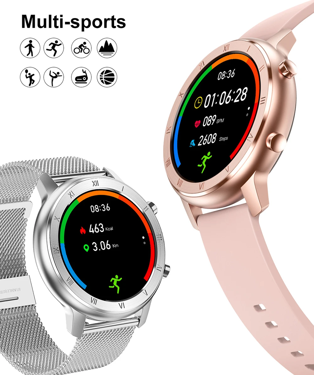 

Full Touch Smart Watch Women IP68 Waterproof Bracelet ECG Heart Rate Monitor Sleep Monitoring Sports Smartwatch For Ladies