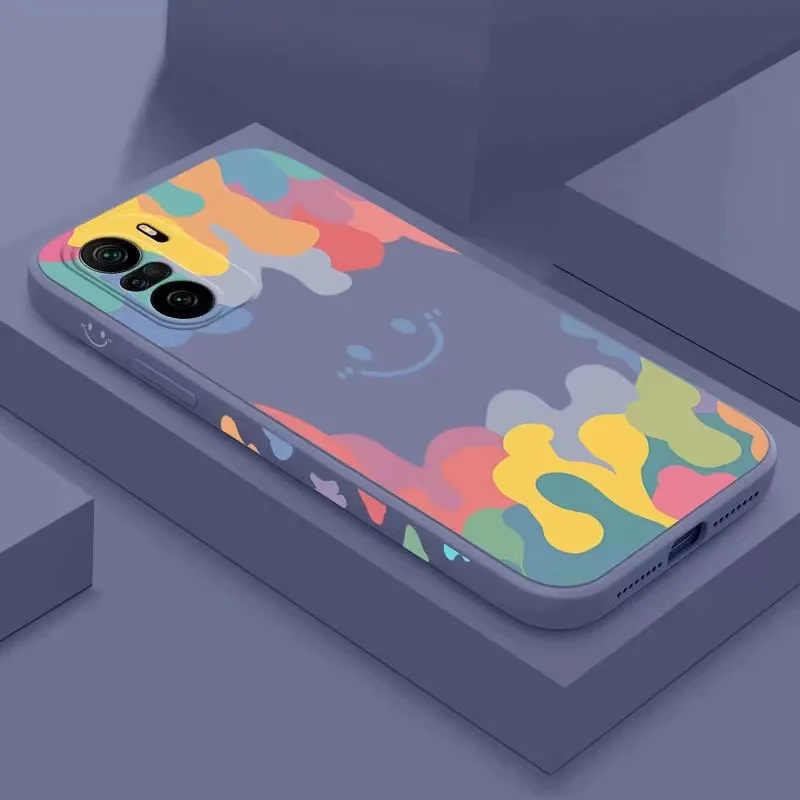 summer ice cream smile face phone case for xiaomi redmi note 8 7 pro 9a mi 10 10s 8 11 lite luxury cartoon square silicone cover free global shipping