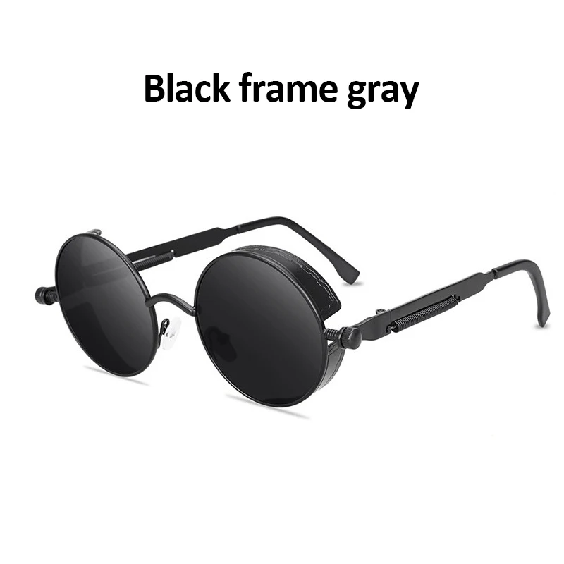 Солнцезащитные очки круглые для мужчин и женщин модные в металлической оправе