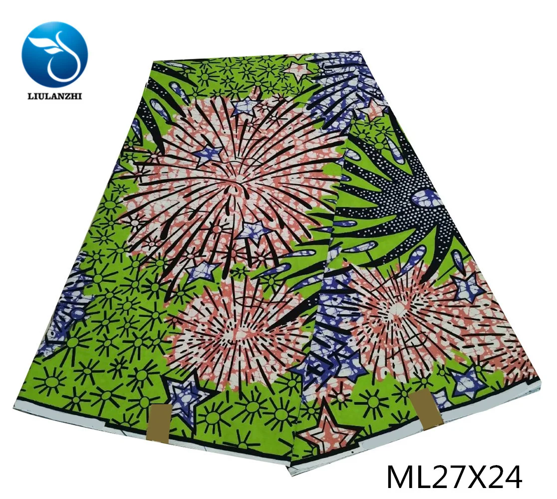 

LIULANZHI cotton wax nigerian ankara fabric for cloth sewing 6 yards wax printing 2020 african wax ML27X23-29