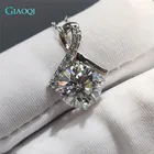 GIAOQI оригинальный бриллиантовый тестер с белой позолотой 14 к за 1 карат D цветной Муассанит бант кулон ожерелье принцесса ювелирные изделия