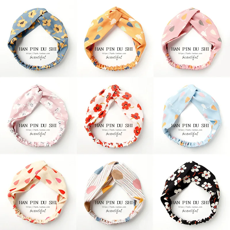 

Hair accessories sweet Sen female hair band wide side cross hair hoop net red headband simple face wash beam headdress