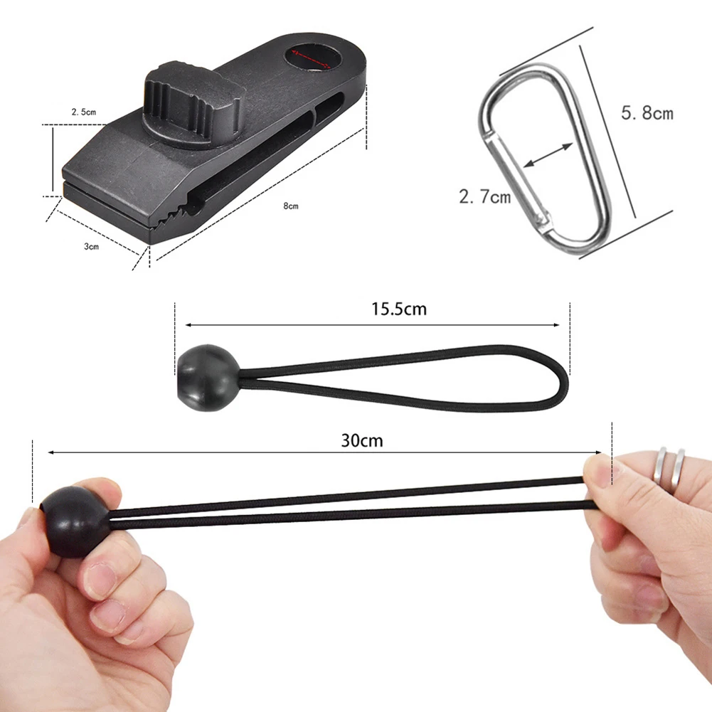 

10 pieces of heavy-duty locking weatherproof canopy clip accessories for camping camping tent RV garden shade cloth accessories