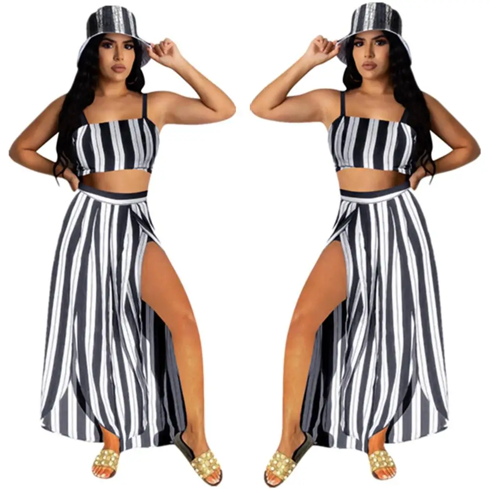 Летний женский повседневный комплект из двух предметов укороченный топ на