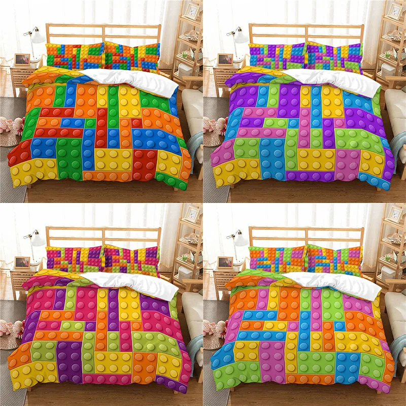 

Домашний текстиль Роскошные 3D красочные геометрическим принтом 2/3 предмета, Удобная постельного белья с пододеяльником и наволочками с узо...