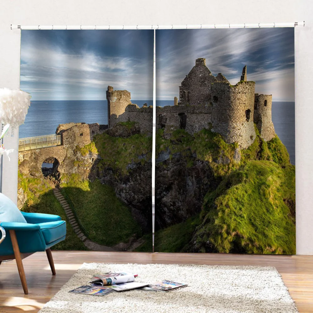 

3D Blackout Curtains For Living Room Bedroom Big Sea Landscape Photo Curtain Window Treatment Kitchen Drapes