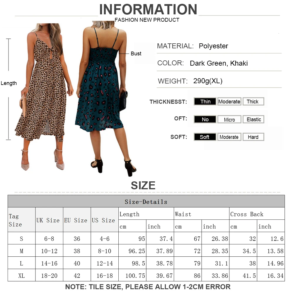 

Summer Leopard Print Midi Dress Women V-Neck Sun Dress Female Spaghetti Strap Sleevless Sexy Backless Vestidos for Female D30