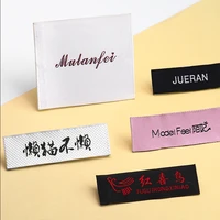 customized 1000pcslot garment private woven labels clothing collar damask end fold main label with obaologo free shipping