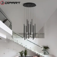nordic modern led chandelier lighting adjustable for living dining room duplex rotating staircase large novelty hanging lamp