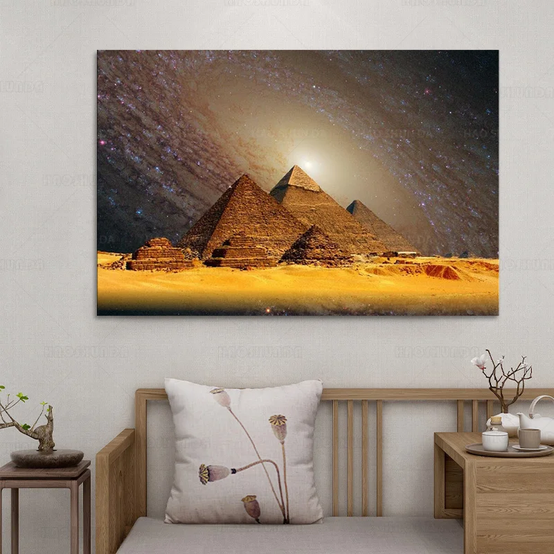 Gizeh Pyramids Cheops Egypt Weltwunder Sphinx Chephren Cairo Egyptian Pharaohs canvas poster hd print wall art painting home dec | Дом и сад