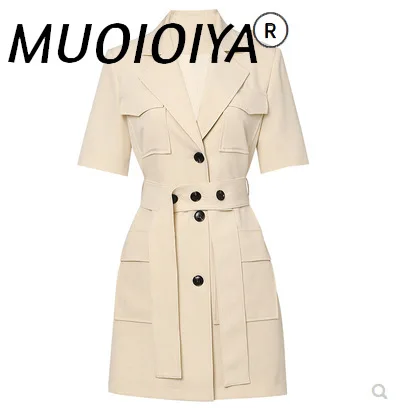 

Женское винтажное платье-блейзер с коротким рукавом и карманами