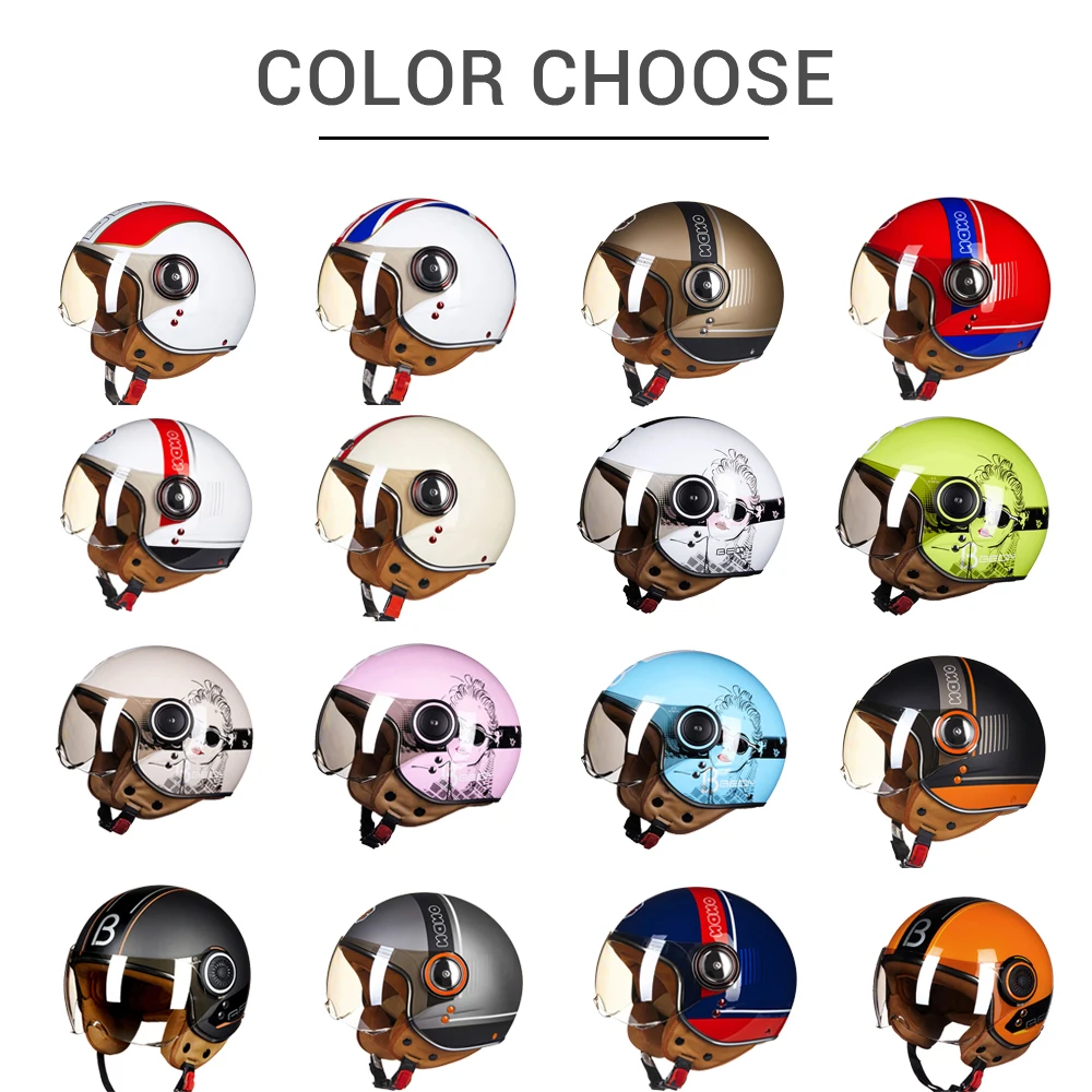 BEON мотоциклетный шлем Chopper 3/4 с открытым лицом винтажный Casque Casco Capacete для мужчин и