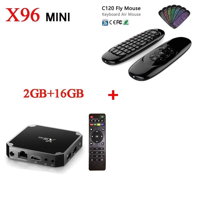 X96 мини-приставка Android 7,1 коробка Android Amlogic S905W четырехъядерный ARM Cortex A53 2GHz WIFI2.4G HDMI2.0 4K медиаплеер - Цвет: 2GB 16GB C120