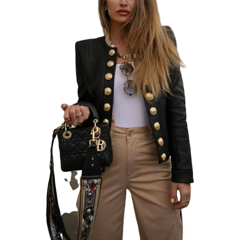 

Женские Короткие повседневные блейзеры, новые черные однотонные Топы с длинным рукавом, пальто, модная Осенняя Женская одежда, Осенние кост...