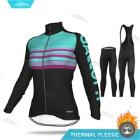 new women cycling clothing long sleeve winter bicycle jersey set female mtb ropa ciclismo girl road bike thermal fleece wear kit