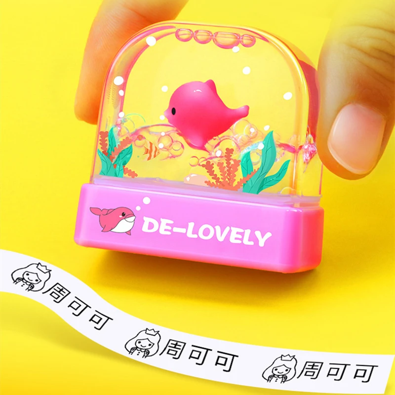 

Baby Floating Name Stamp Custom-Made DIY Children Adult Seal Student Clothes Chapter Unicorn Dinosaur Dolphin Security Cute Toys