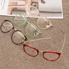 Модные оптические очки для мужчин и женщин, Классическая винтажная Металлическая оправа, прозрачные линзы, плоские зеркальные очки, трендовые очки
