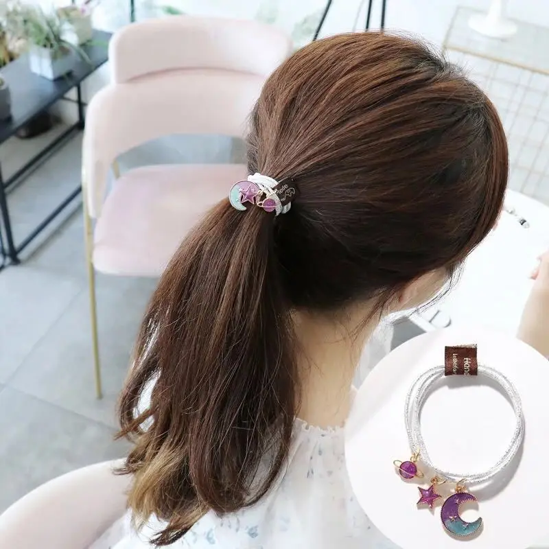 Новые украшения для волос девочек подвеска в виде звездного неба резинка