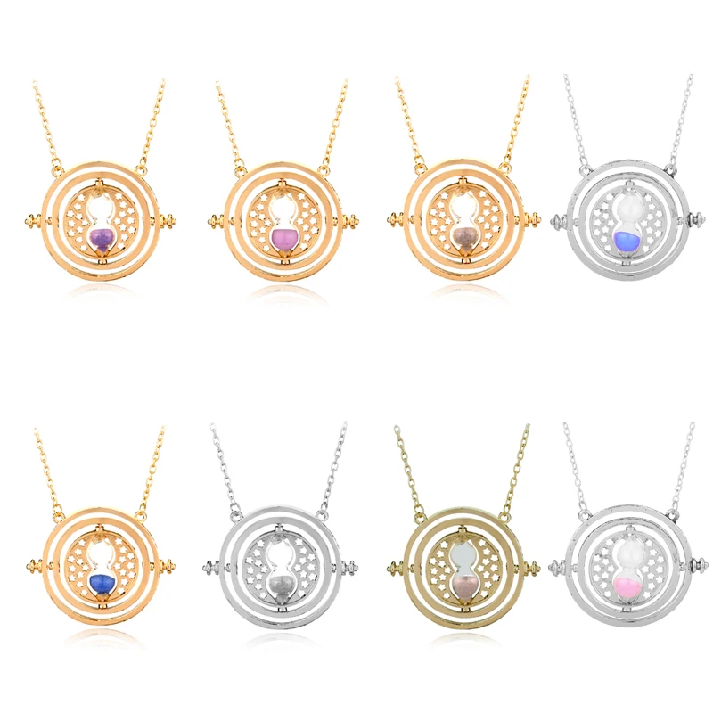 Hot Selling Time Turner Necklace Hourglass Pendant Long Chain Jewelry Fashion Enamel Alloy Toy Trinket Party Cosplay Accessory |