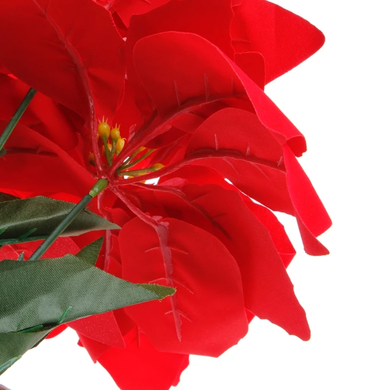 Искусственный шелк Poinsettias цветы центральный Букет Рождественский Декор для дома
