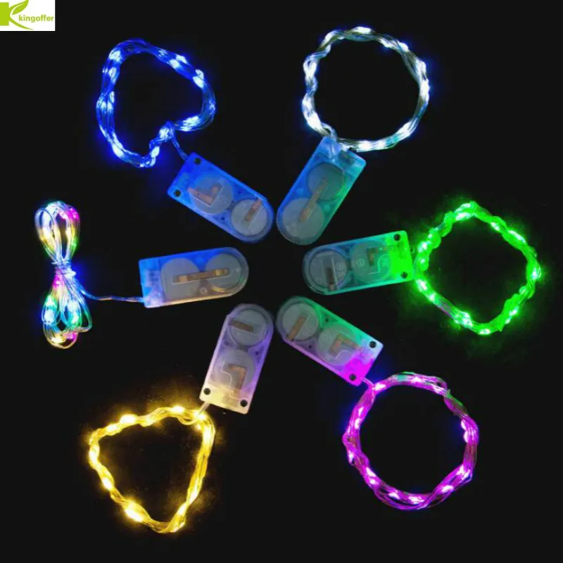 Кнопка на батарейках Серебряная проволочная гирлянда 2 м 20 светодиодов сказочные