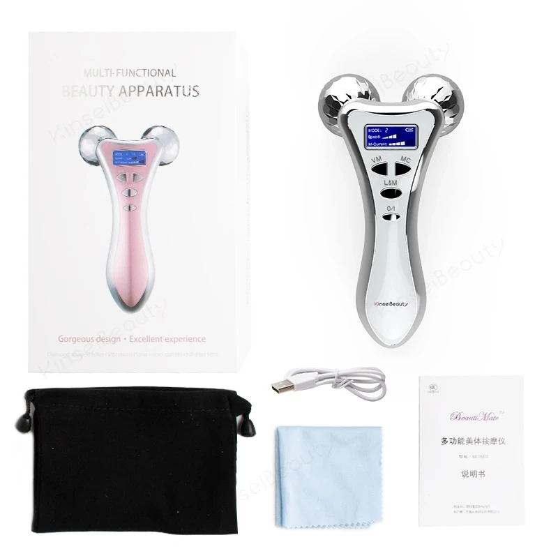 

3D Face Massager Roller V Face Lift Massage Microcurrents Facial Lifting Y Shape Rotating Wrinkle Remove Tighten Skin Beauty