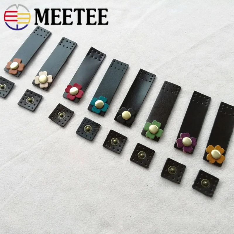 Meetee 5/10pc 2*7cm First Layer Leather Buckle DIY Patchwork Hand Wallet Notebook Clasp Snap Button Sewing Fasteners Accessories | Дом и сад