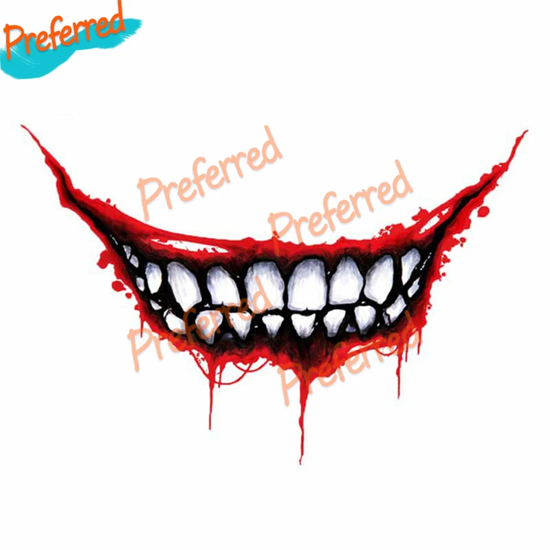 

High Quality Joker Graffit Mouth Decal Motocross Racing Laptop Helmet Trunk Wall Vinyl Car Sticker Die Cutting Waterproof PVC