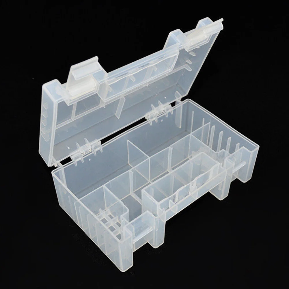 

Battery Case Holder Practical Portable Organizer Anti Impact Inner Compartment Storage Box Large Capacity Container Clear AA AAA