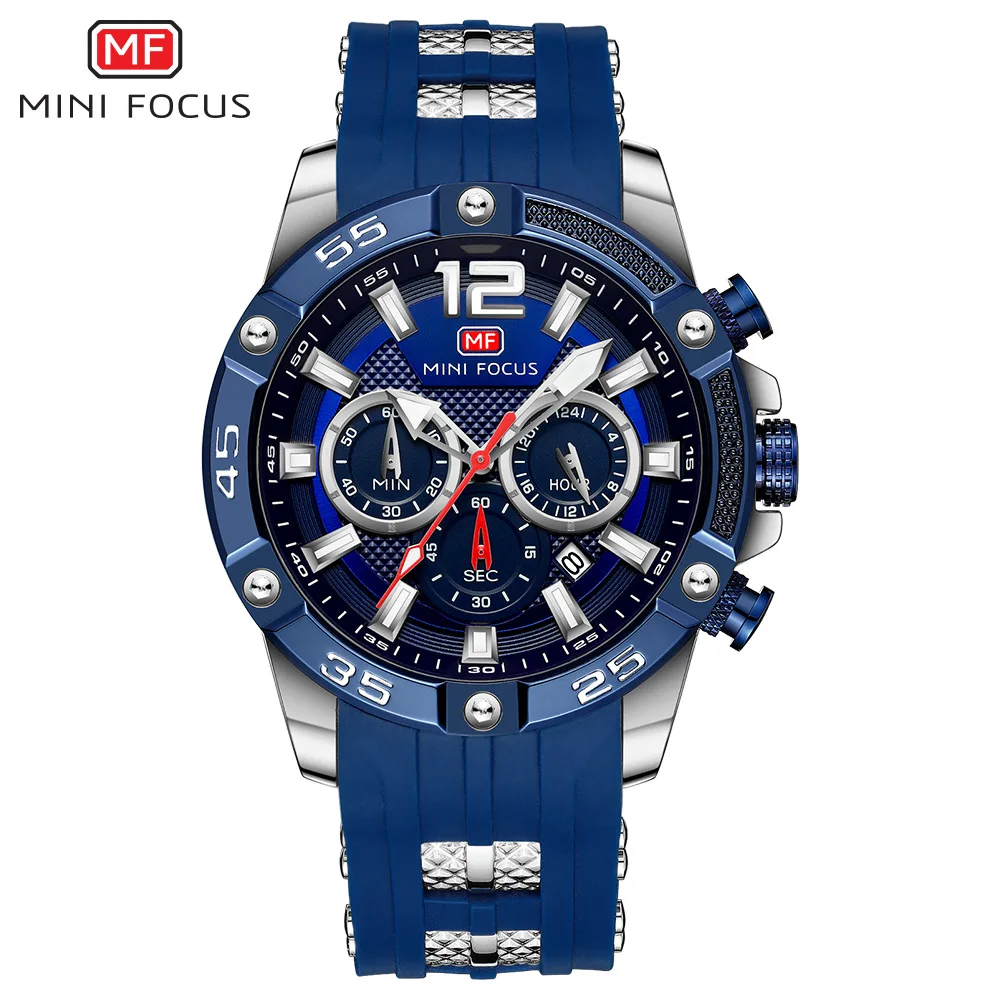 

Multi-Function Watch Sports Men's Waterproof Quartz Watch Silicone Band Men's Hand Watch Calendar Luminous men watches relojes