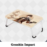 new anime accessories game genshin impact cosplay decoration project zhong li portable computer desk fiber folding table gifts