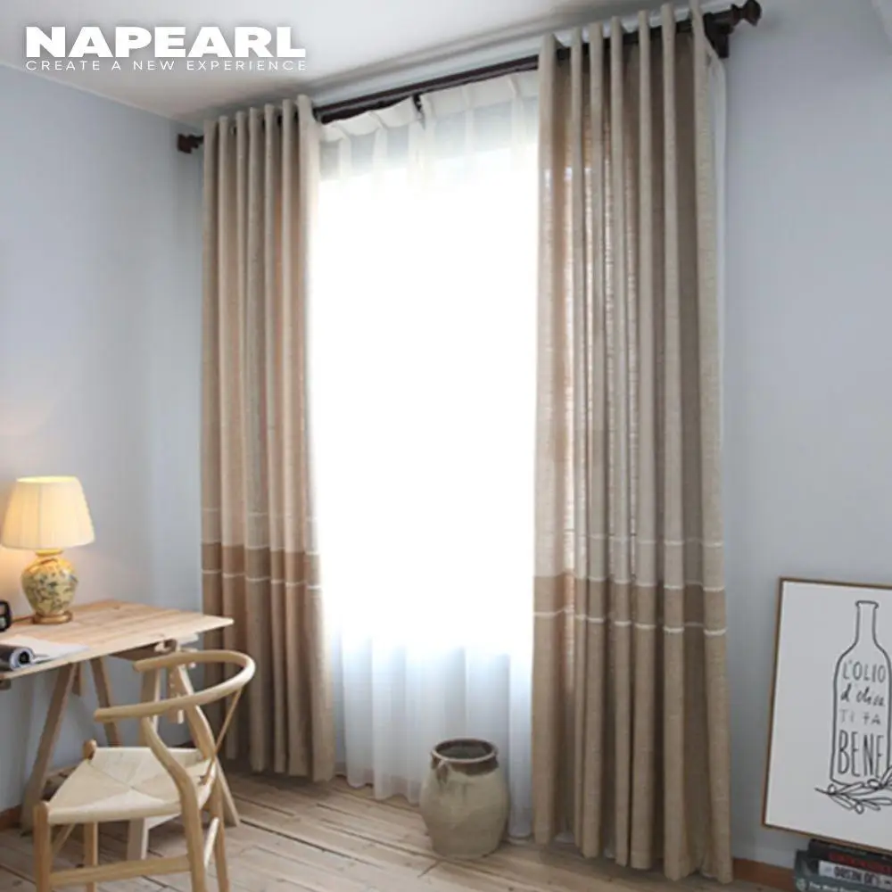 Современные затемняющие оконные плотные тканевые шторы NAPEARL текстурированные