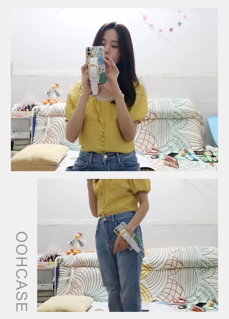 

Cute Wrist Strap Chain Phone Case for iPhone 12 11 Pro Max X XS XR 7 8 Plus SE 2020 Mini Bracelet Wristband Art Bag Shell Cover