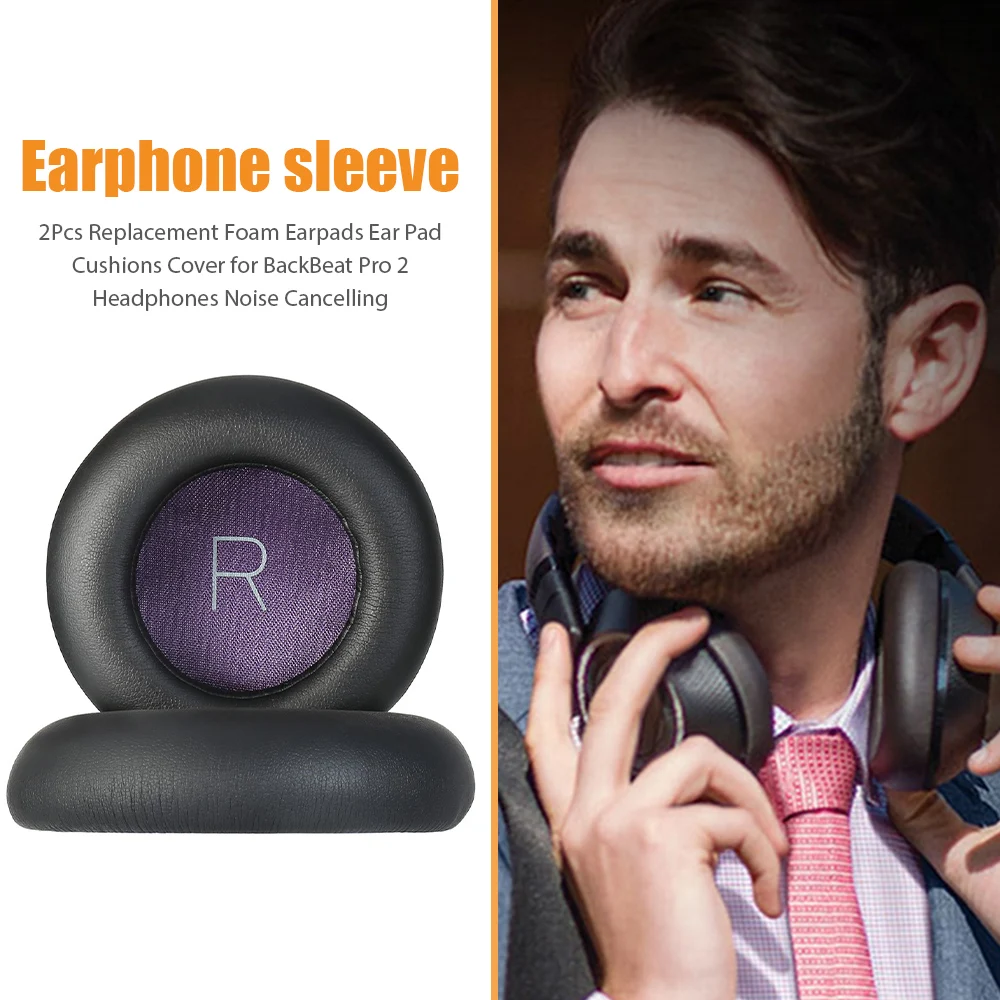 

2Pcs Replacement Foam Earpads Ear Pad Cushions Cover for BackBeat Pro 2 Headphones Noise Cancelling