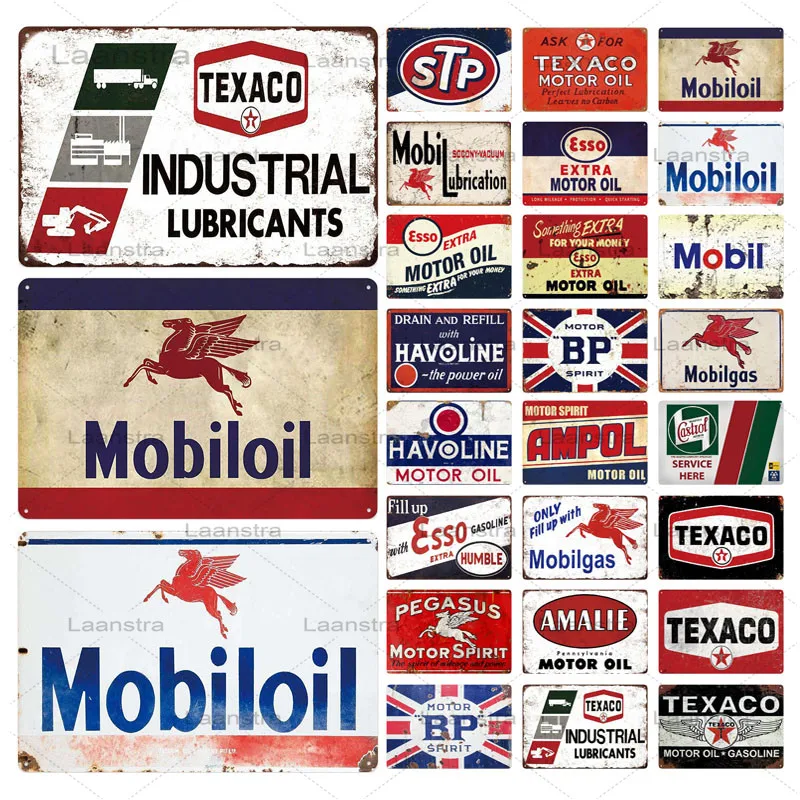 Оловянные вывески металлический винтажный постер Mobil масляная металлическая
