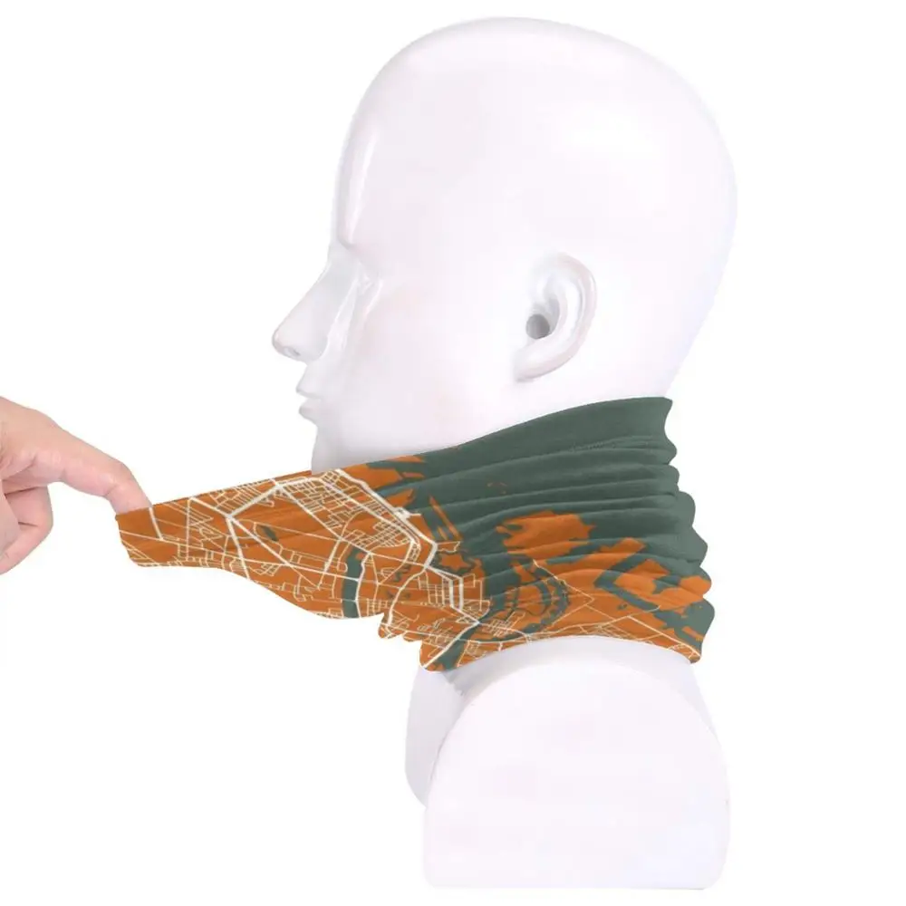 Копенгагенская карта Дании | Оранжевый цвет Карта города микрофибра для шеи