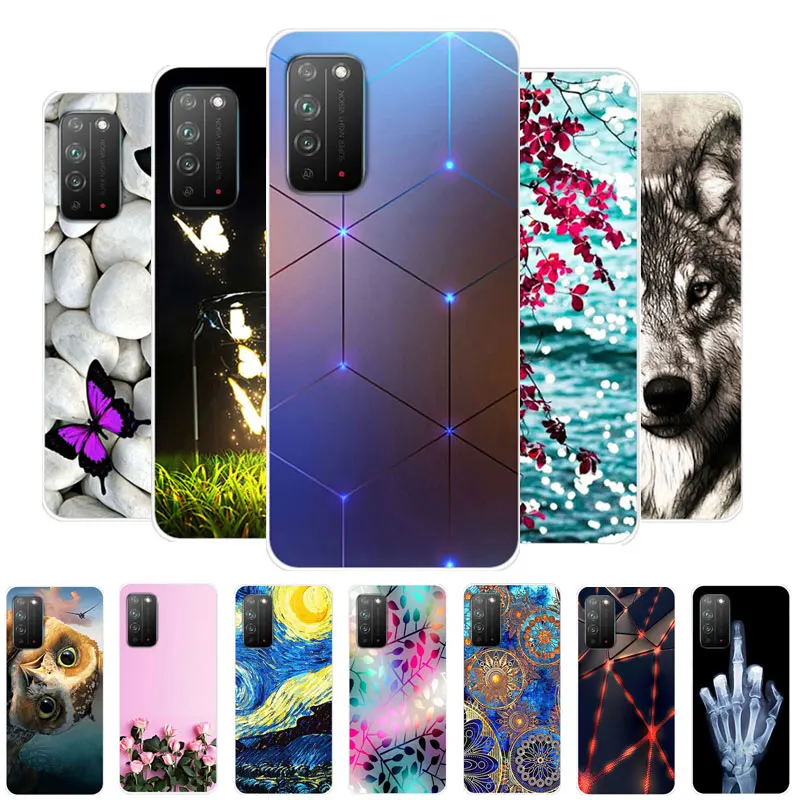 Для Honor X10 Max Чехол Huawei Силиконовый ТПУ Мягкая задняя крышка телефона для HonorX10 10X 5 Г
