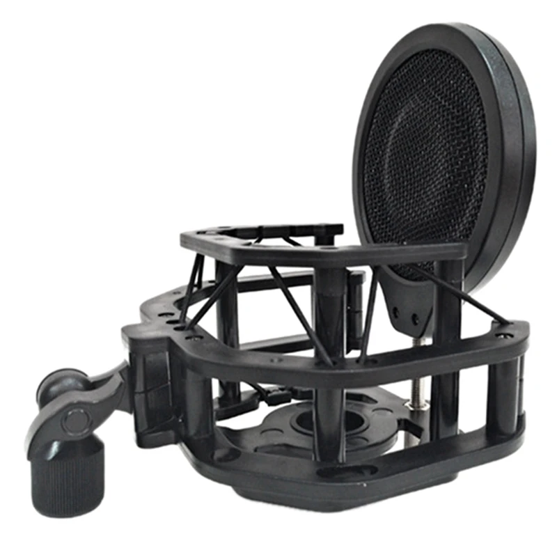

Microphone Shock Mount with Metal Filter Double Metal Mesh Layer Screen Microphone Shield for Microphone