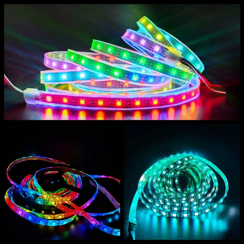 Светодиодная лента WS2811 WS2812B WS2813 WS2815 30/60/144 PixeIs/Leds/M Smart RGB светильник ная