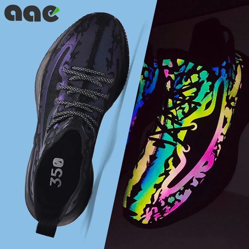 

2020 NEW Trend Men's Casual Shoes Chameleon Luminous Reflective Colorful Glare Night Running Shoes Breathable Zapatos De Hombre