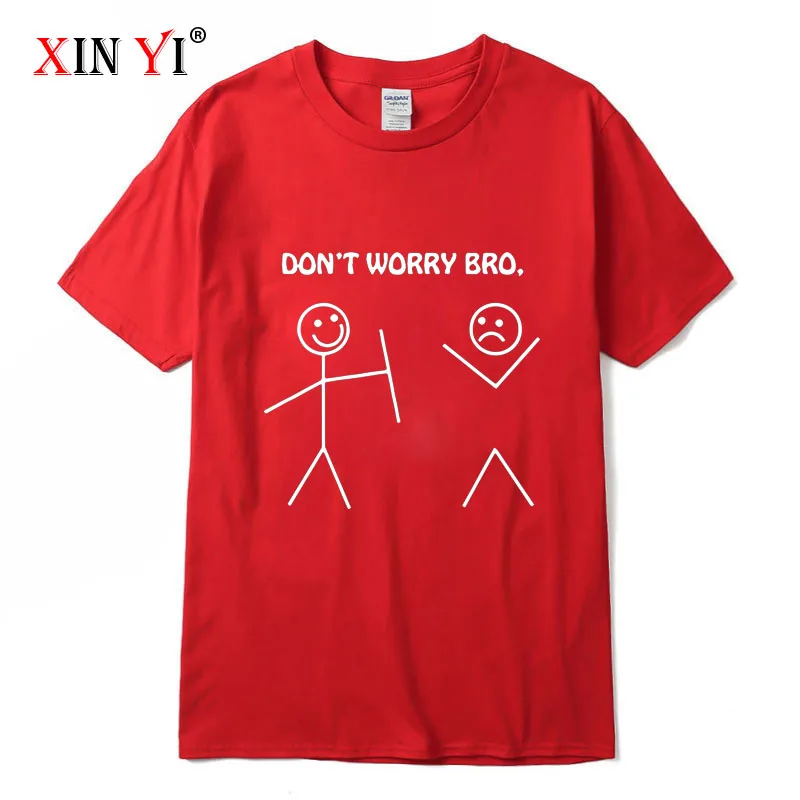 XINYI Men's T-shirt 100% cotton high quality casual Funny design print men T shirt knitted mens t-shirt tee shirts tops | Мужская